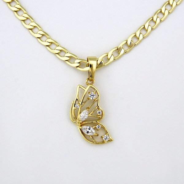 Cadenas & Colgantes/ Chain W/  Pendants & Earrings/  14K Real Color/ 4mmx45cm// SET131 - Image 2