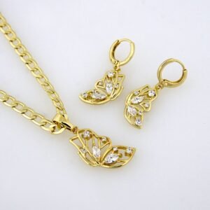 Cadenas & Colgantes/ Chain W/  Pendants & Earrings/  14K Real Color/ 4mmx45cm// SET131