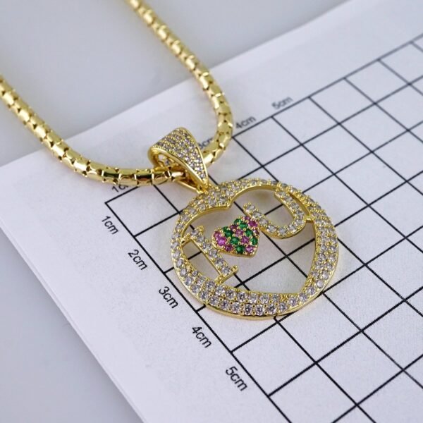 Gargantilla & Colgantes / Choker W/ Pendants/ 14K Real Color/ Zircon Stone/ 4mmx45cm// SET1314 - Image 3
