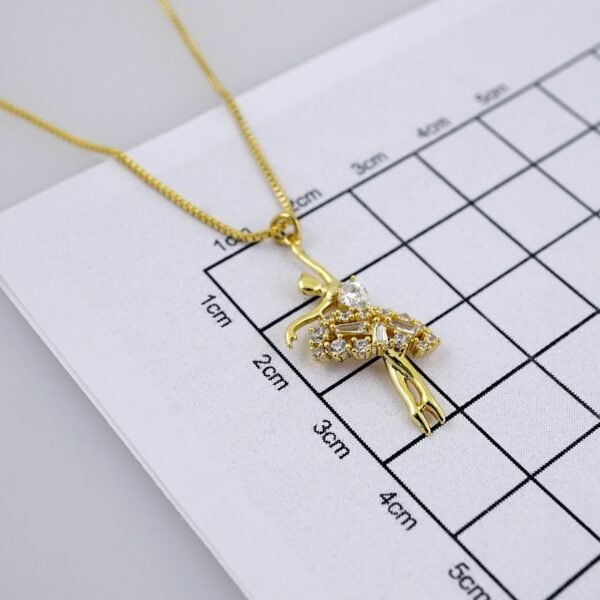 Cadenas & Colgantes-Chain Pendants- Zircon Stone-14K Real Color- Stainless Steel- 2mmx45cm-SET1336 - Image 3