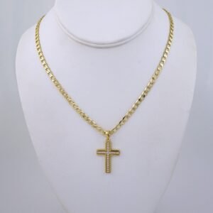 Cadenas & Colgantes-Chain Pendants-Zircon Stone-14K Real Color -Stainless Steel- 3mmx45cm-SET1323