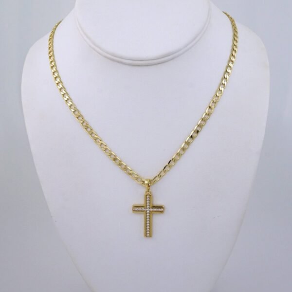 Cadenas & Colgantes-Chain Pendants-Zircon Stone-14K Real Color -Stainless Steel- 3mmx45cm-SET1323
