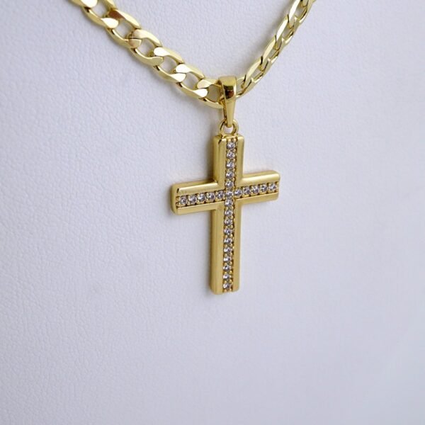Cadenas & Colgantes-Chain Pendants-Zircon Stone-14K Real Color -Stainless Steel- 3mmx45cm-SET1323 - Image 2