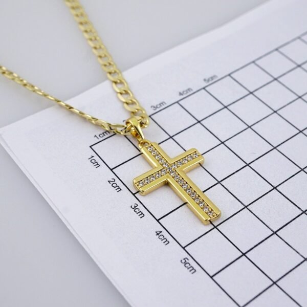Cadenas & Colgantes-Chain Pendants-Zircon Stone-14K Real Color -Stainless Steel- 3mmx45cm-SET1323 - Image 3