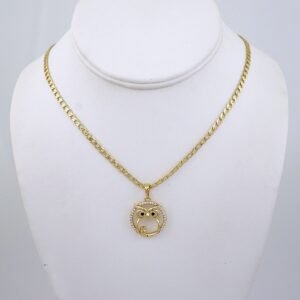 Cadenas & Colgantes-Chain Pendants-Zircon Stone-14K Real Color -Stainless Steel- 3mmx45cm-SET1325