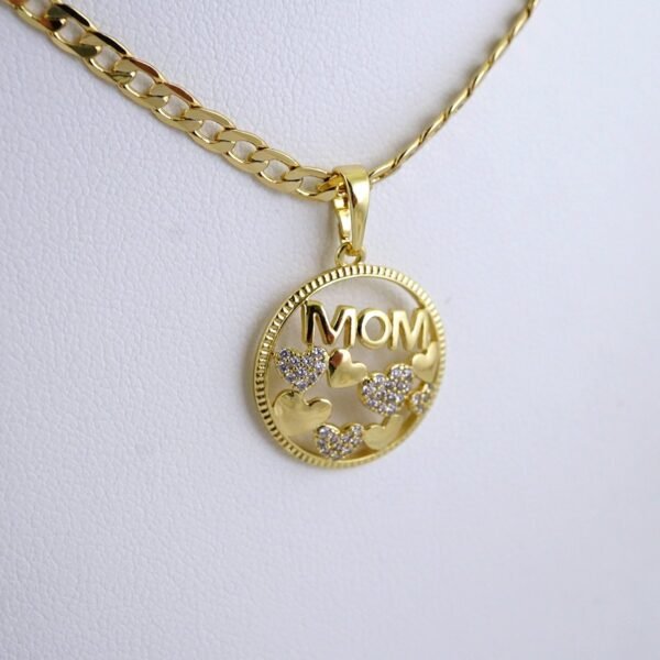 Cadenas & Colgantes-Chain Pendants- Zircon Stone-14K Real Color- Stainless Steel- 3mmx45cm-SET1326 - Image 2