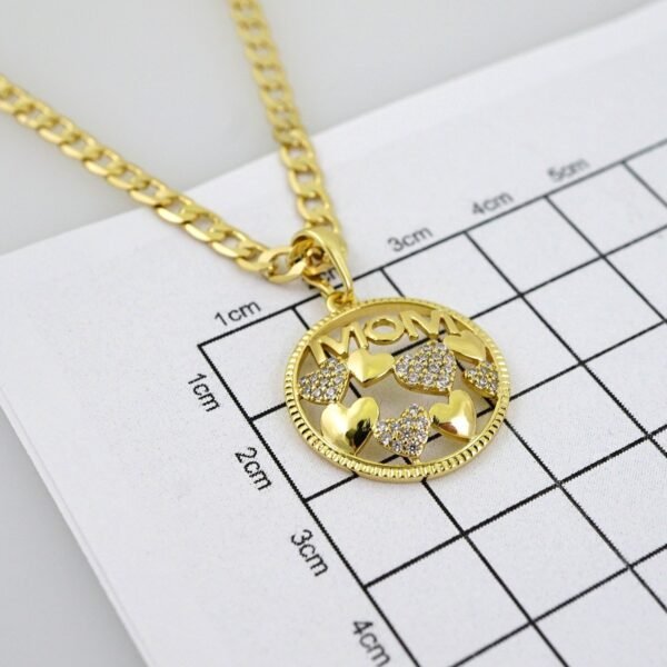 Cadenas & Colgantes-Chain Pendants- Zircon Stone-14K Real Color- Stainless Steel- 3mmx45cm-SET1326 - Image 3