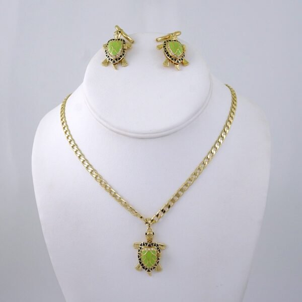 Cadenas & Colgantes & Earrings/ Chain W/Pendants / 14K Real Color/ Zircon Stone/ 4mmx45cm// SET1329
