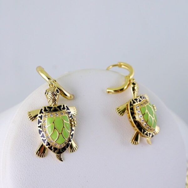 Cadenas & Colgantes & Earrings/ Chain W/Pendants / 14K Real Color/ Zircon Stone/ 4mmx45cm// SET1329 - Image 2