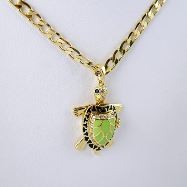 Cadenas & Colgantes & Earrings/ Chain W/Pendants / 14K Real Color/ Zircon Stone/ 4mmx45cm// SET1329 - Image 3