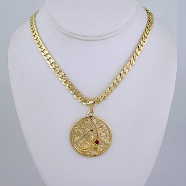 Cadenas & Colgantes- Chain Men Pendants-Zircone Stone-14K Real Color-Stainless Steel-8mm x60cm-SET1332