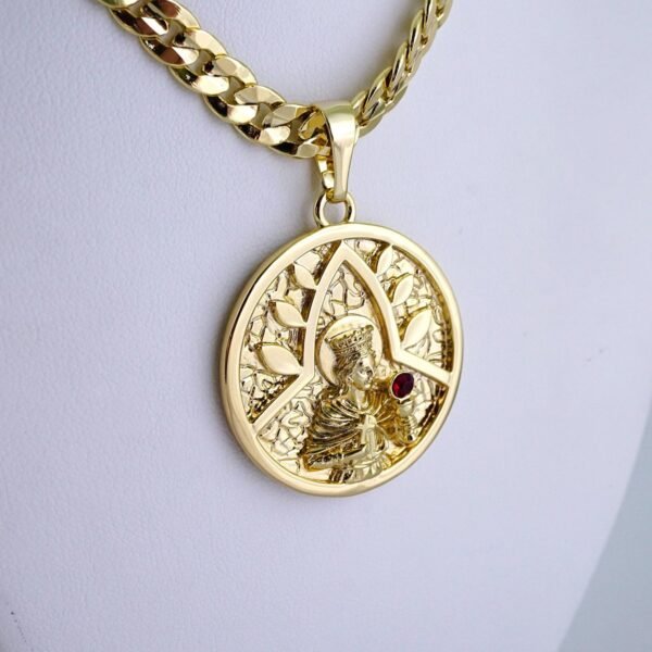 Cadenas & Colgantes- Chain Men Pendants-Zircone Stone-14K Real Color-Stainless Steel-8mm x60cm-SET1332 - Image 2