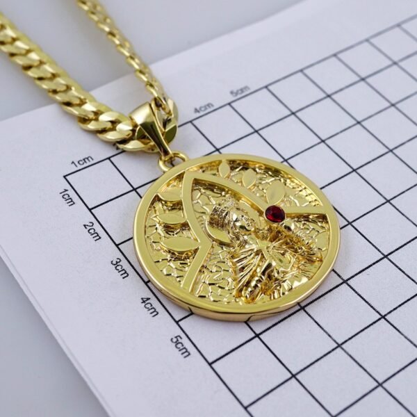 Cadenas & Colgantes- Chain Men Pendants-Zircone Stone-14K Real Color-Stainless Steel-8mm x60cm-SET1332 - Image 3