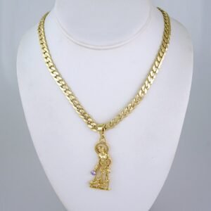Cadenas & Colgantes- Chain Men Pendants- Zircon Stone- 14K Real Color- Stainless Steel- 8mm x60cm-SET1334