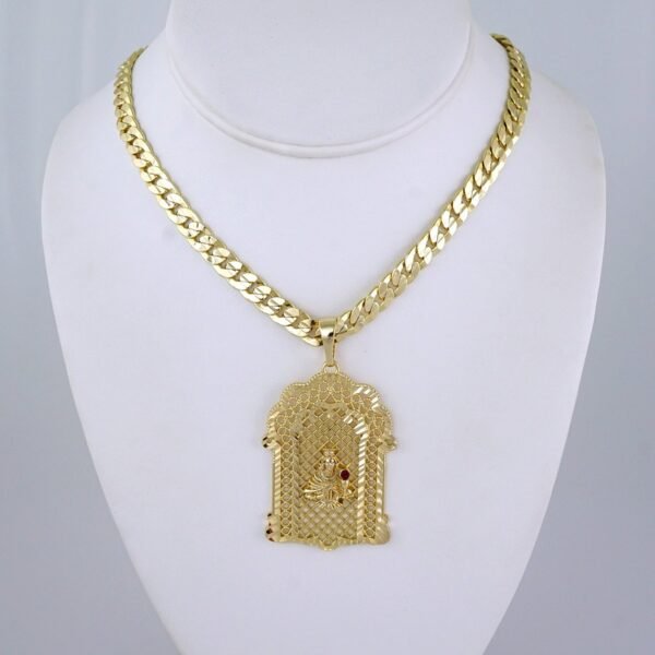 Cadenas & Colgantes- Chain Men Pendants- Zircone Stone- 14K Real Color- Stainless Steel- 8mm x60cm-SET1335