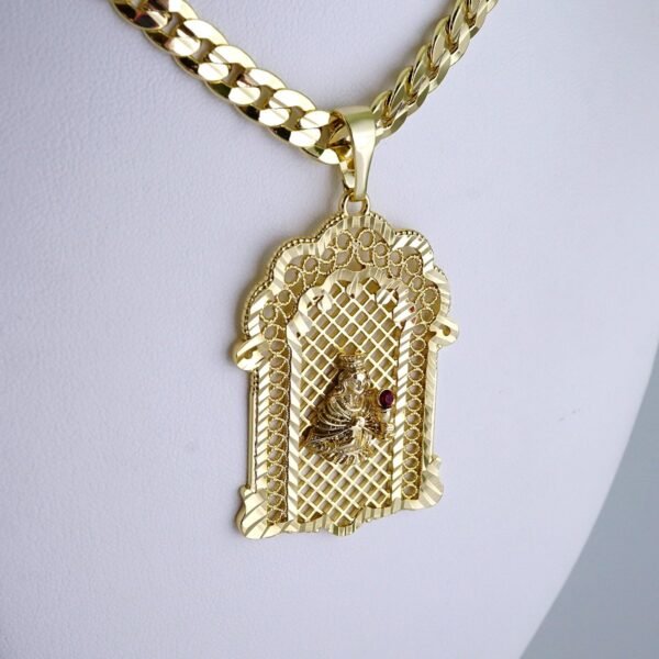 Cadenas & Colgantes- Chain Men Pendants- Zircone Stone- 14K Real Color- Stainless Steel- 8mm x60cm-SET1335 - Image 2