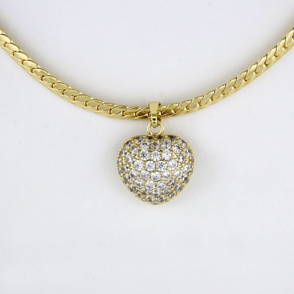 Cadenas & Colgantes & Aretes / Chain W & Pendants & Earrings/  14K Real Color/  Zircon Stone// SET163 - Image 2