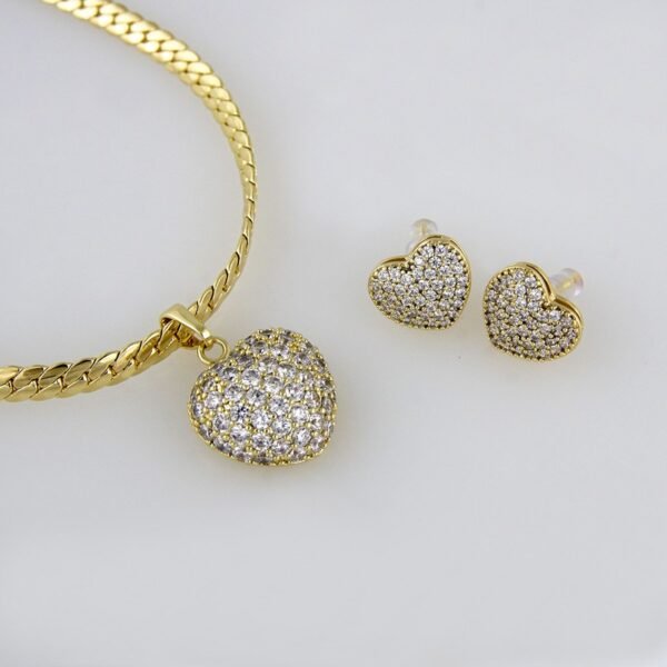 Cadenas & Colgantes & Aretes / Chain W & Pendants & Earrings/  14K Real Color/  Zircon Stone// SET163 - Image 3