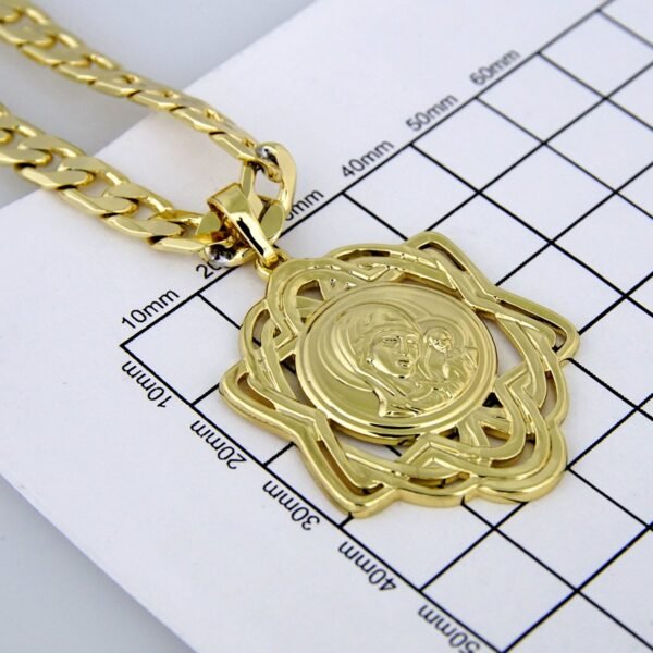 Cadenas & Colgantes/ Chain Men/ Pendants/ 14K Real Color/ Plain/ 7mm x60cm// SET206 - Image 4