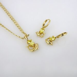 Cadenas & Colgantes/ Chain W/Pendants / 14K Real Color/Zircon Stone/ 3mm x 45cm// SET211