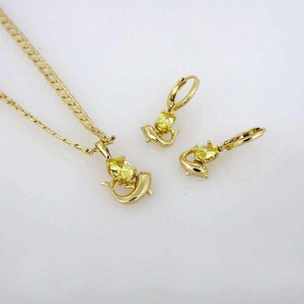 Cadenas & Colgantes/ Chain W/Pendants / 14K Real Color/Zircon Stone/ 3mm x 45cm// SET211