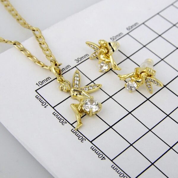 Cadenas & Colgantes/ Chain W/Pendants /  14K Real Color/  Zircon Stone/  3mm x 45cm// SET214 - Image 4