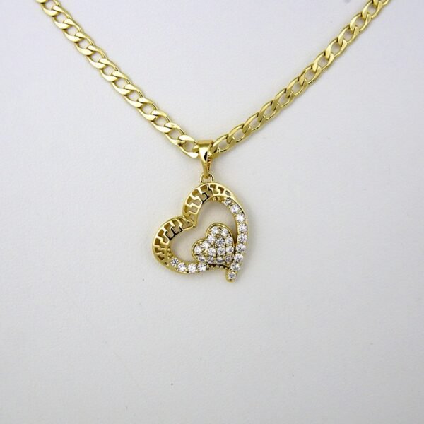 Cadenas & Colgantes & Earrings/ Chain W/Pendants /14K Real Color/Zircon Stone/ 3mm x 45cm// SET215 - Image 2
