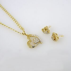 Cadenas & Colgantes & Earrings/ Chain W/Pendants /14K Real Color/Zircon Stone/ 3mm x 45cm// SET215