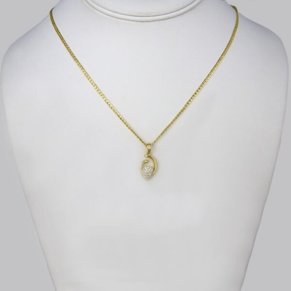 Cadenas & Colgantes & Earrings/ Chain W/Pendants /14K Real Color/Zircon Stone// SET222 - Image 3