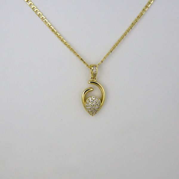 Cadenas & Colgantes & Earrings/ Chain W/Pendants /14K Real Color/Zircon Stone// SET222 - Image 2
