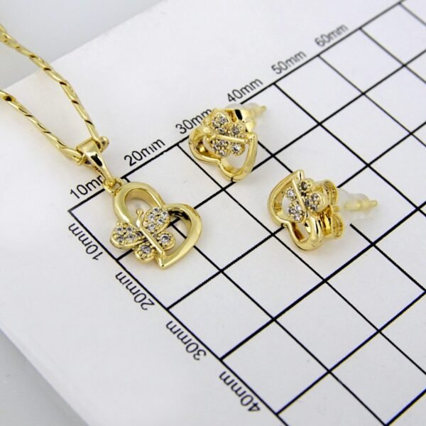 Cadenas & Colgantes & Earrings/ Chain W/Pendants /  14K Real Color/  Zircon Stone/  3mmx45cm// SET225 - Image 4