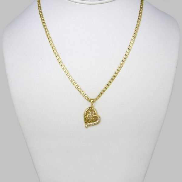 Cadenas & Colgantes & Earrings/ Chain W/Pendants /  14K Real Color/  Zircon Stone/  3mmx45cm// SET228 - Image 3
