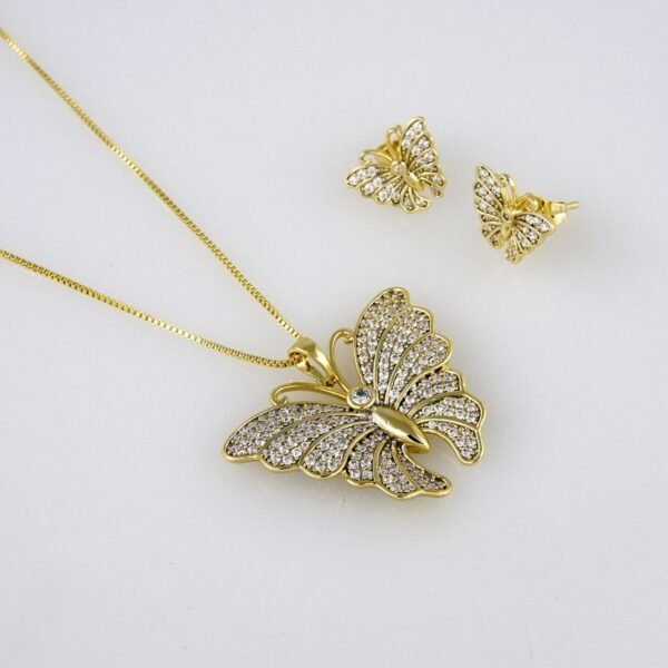 Cadenas & Colgantes & Earrings/ Chain W/Pendants /14K Real Color/Zircon Stone// SET232 - Image 4