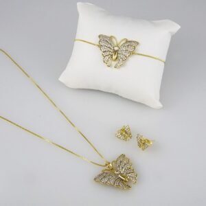 Cadenas & Colgantes & Earrings/ Chain W/Pendants /14K Real Color/Zircon Stone// SET232