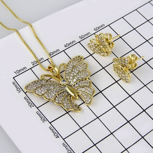 Cadenas & Colgantes & Earrings/ Chain W/Pendants /14K Real Color/Zircon Stone// SET232 - Image 5