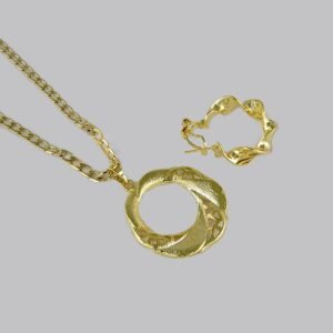 Cadenas & Colgantes & Earrings/ Chain W/Pendants /14K Real Color/ Plain/ 3mm x45cm// SET235