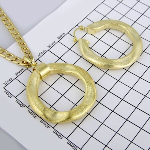 Cadenas & Colgantes & Earrings/ Chain W/Pendants / 14K Real Color/ Plain// SET238 - Image 3