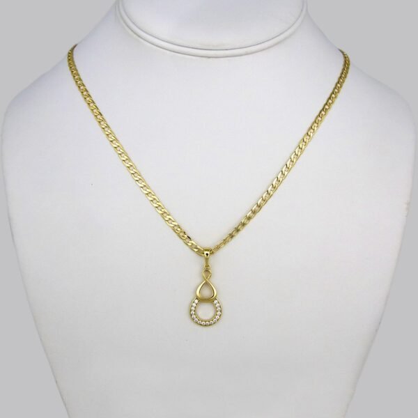 Cadenas & Colgantes & Earrings/ Chain W/Pendants /14K Real Color/Zircon Stone/ 3mmx45cm// SET240 - Image 2