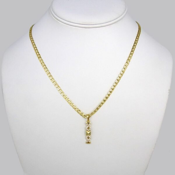 Cadenas & Colgantes & Earrings/ Chain W/Pendants / 14K Real Color/ Zircon Stone/  3mmx45cm// SET241 - Image 2