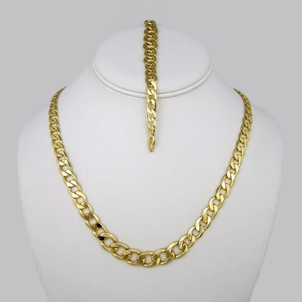 Gargantilla & Pulsera / Choker W/ Bracelet/ 14K Real Color/ Plain/ 8mm x 45cm// SET252