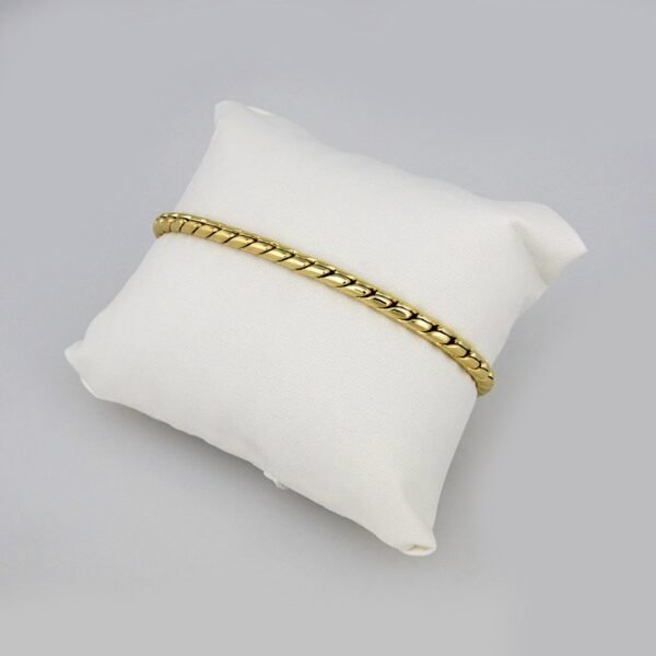 Gargantilla & Pulsera / Choker W/ Bracelet/  14K Real Color/  Plain/ 6mm x 45cm// SET250 - Image 4