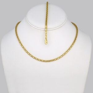 Gargantilla & Pulsera / Choker W/ Bracelet/ 14K Real Color/ Plain/ 45cm// SET266