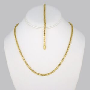 Gargantilla & Pulsera / Choker W/ Bracelet/ 14K Real Color/ Plain/ 6mm x 50cm// SET309