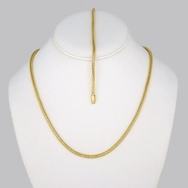 Gargantilla & Pulsera / Choker W/ Bracelet/ 14K Real Color/ Plain/ 6mm x 50cm// SET309