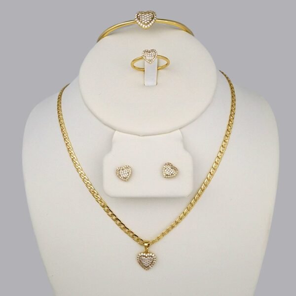Cadenas & Colgantes & Earrings/ Rings/Bracelets/ Chain W/Pendants /14K Real Color/Zircon Stone/ 3mmx45cm// SET343