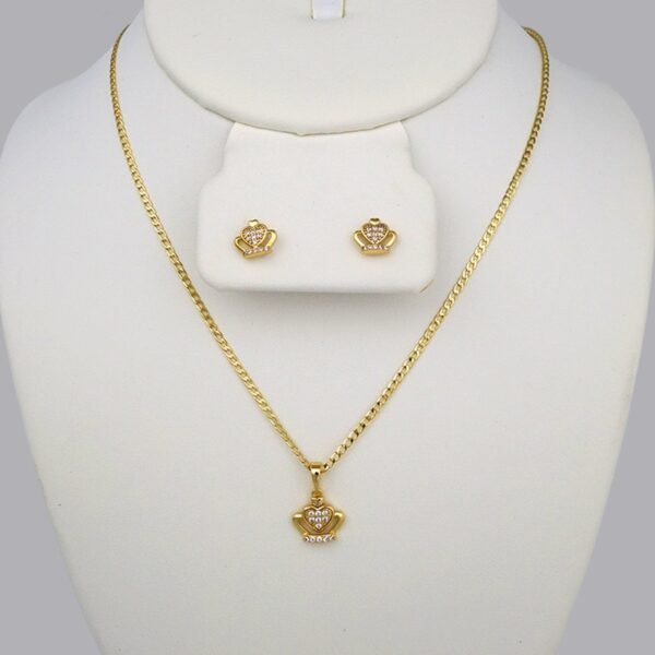 Cadenas & Colgantes & Earrings/ Chain W/Pendants /14K Real Color/Zircon Stone/ 2mmx45cm// SET344