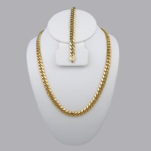 Cadenas & Pulseras/ Chain Men/14K Real Color/Plain/8mmx60cm// SET348