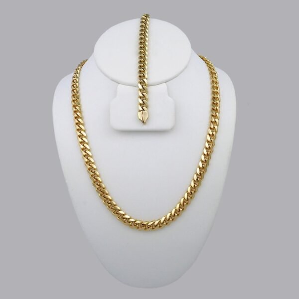 Cadenas & Pulseras/ Chain Men/14K Real Color/Plain/8mmx60cm// SET348