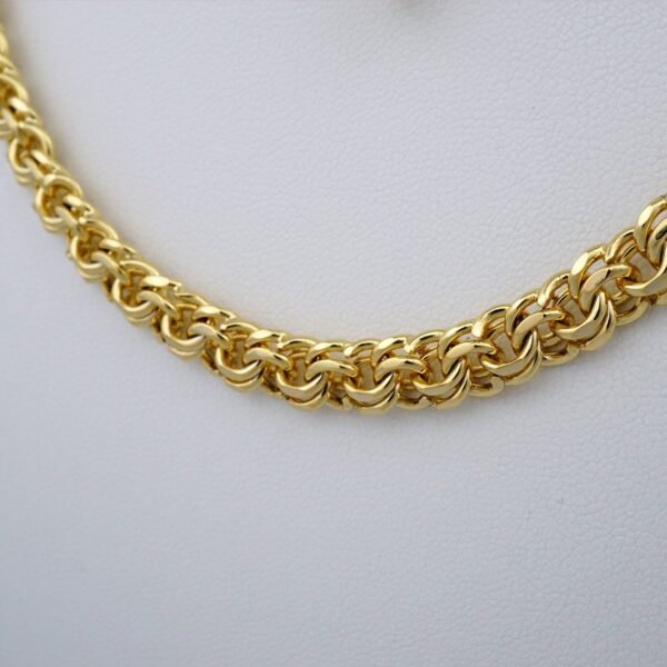 Gargantilla & Pulsera / Choker W/ Bracelet/ 14K Real Color/ Plain/ 6mm x 45cm// SET349 - Image 2
