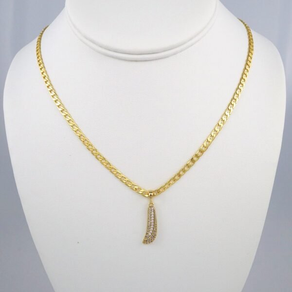 Cadenas & Colgantes & Earrings & Bangles/ Chain W/Pendants /  14K Real Color/  Zircon Stone/  3mmx45cm// SET381